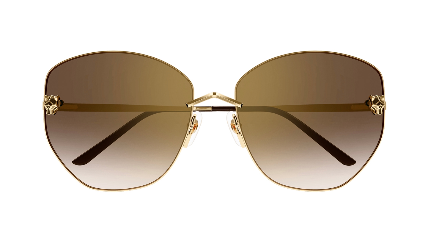 Cartier Women Geometric Gold Sunglass RivoliShop