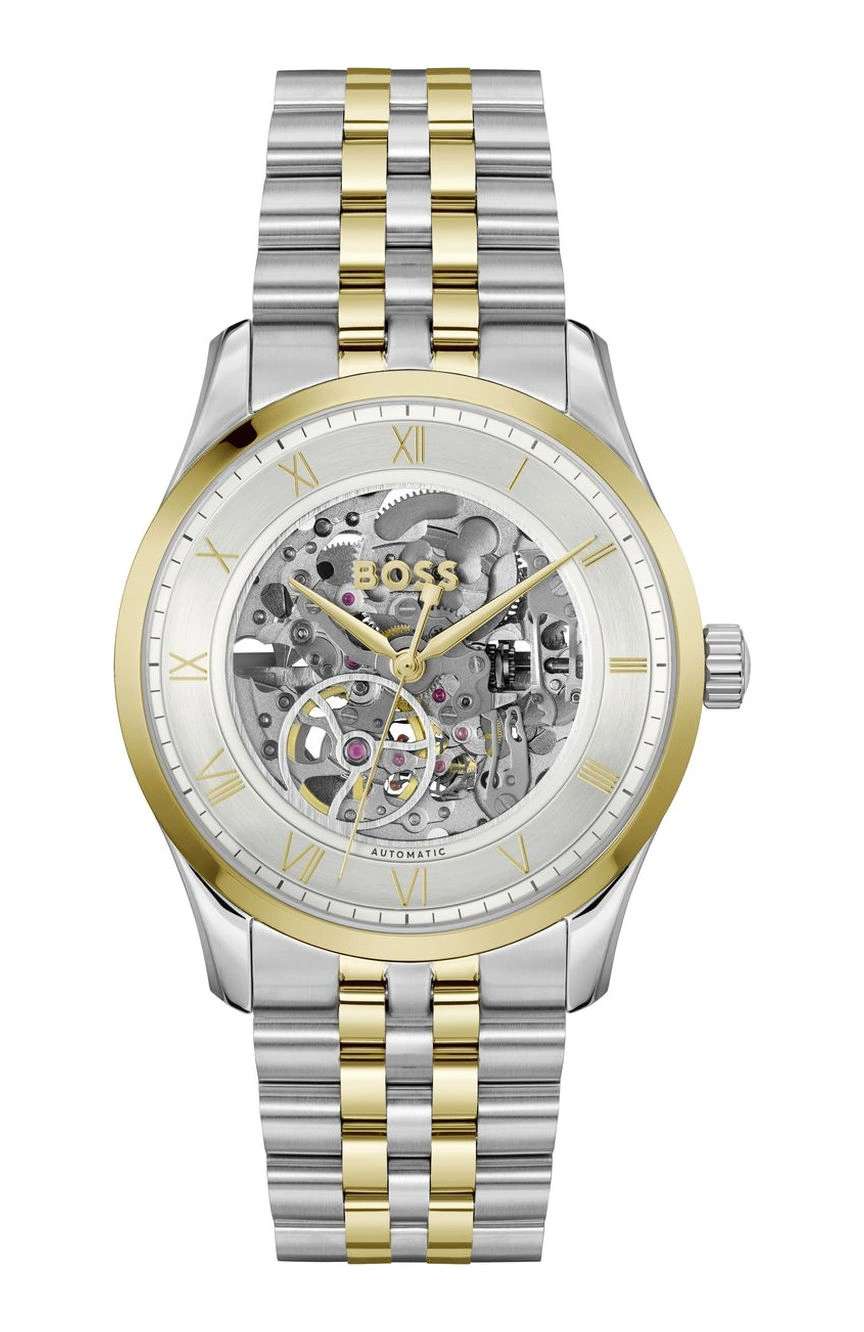 بوص ساعة بوص برينسيبل سكيليتون مستديرة بسوار من الفولاذ المقاوم للصدأ مقاس 41 مم للرجال