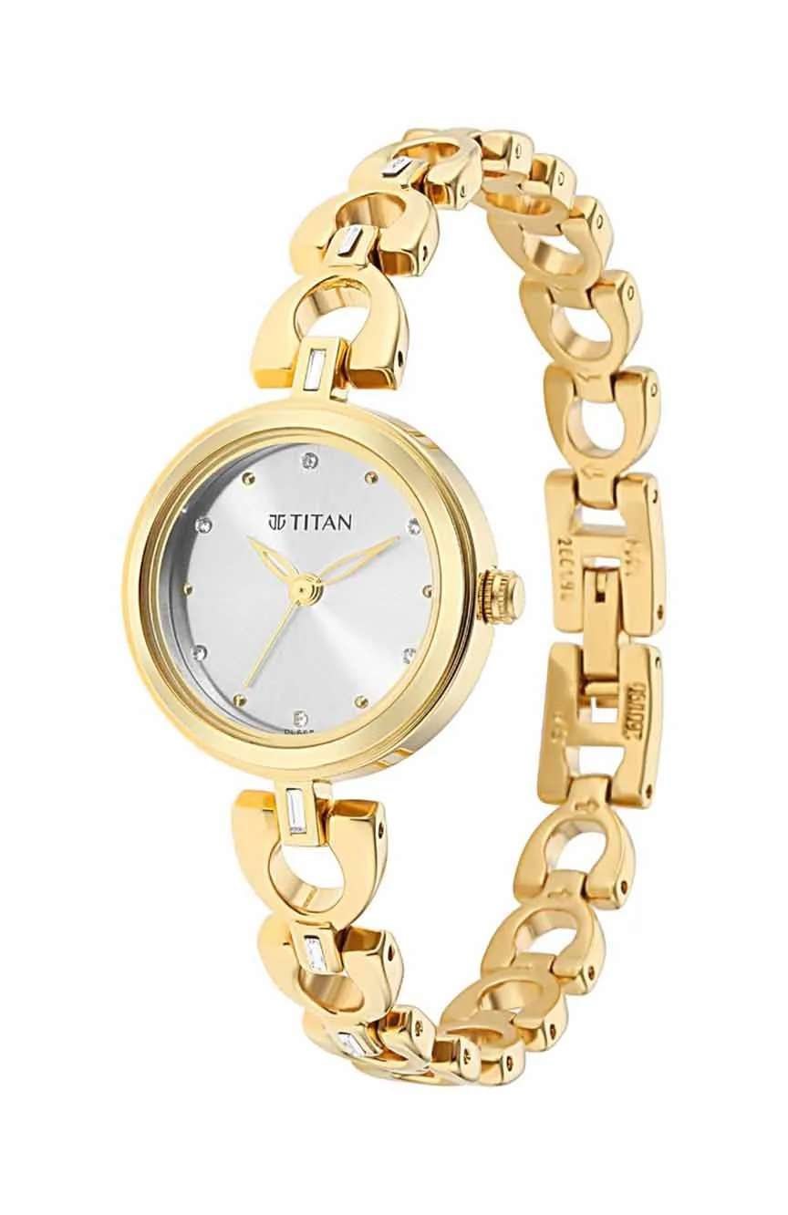 Titan Lagan Silver Dial Analog Metal Strap Watch for Women