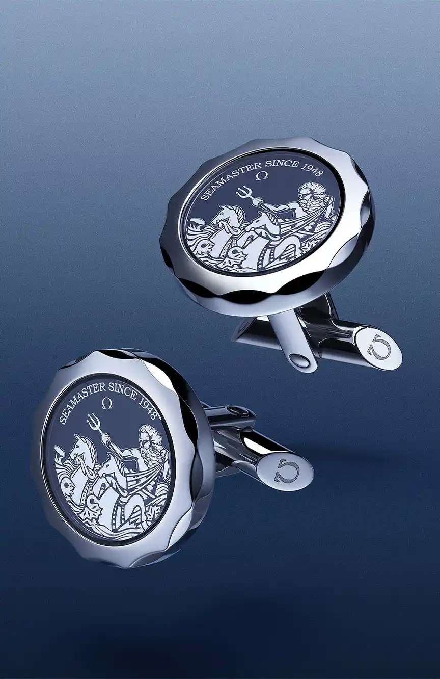 أوميغا أزرار أكمام، ألواح من الكريستال الياقوتي، ستانلس إستيل