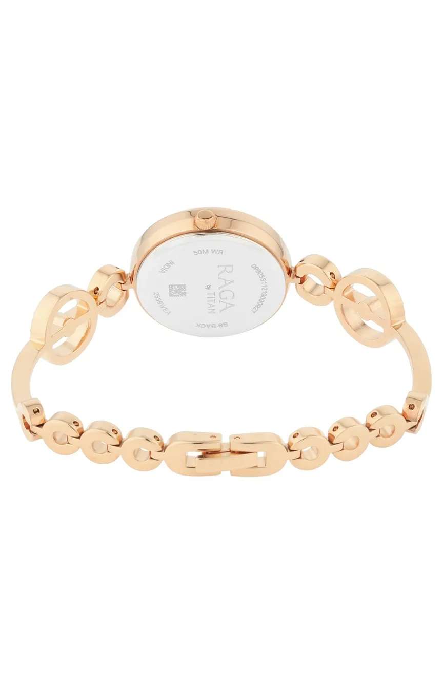 Titan Raga Mother of Pearl Dial Women Watch With Metal Strap