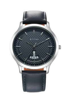 Titan Karishma Quartz Analog Blue Dial Leather Strap Watch for Men