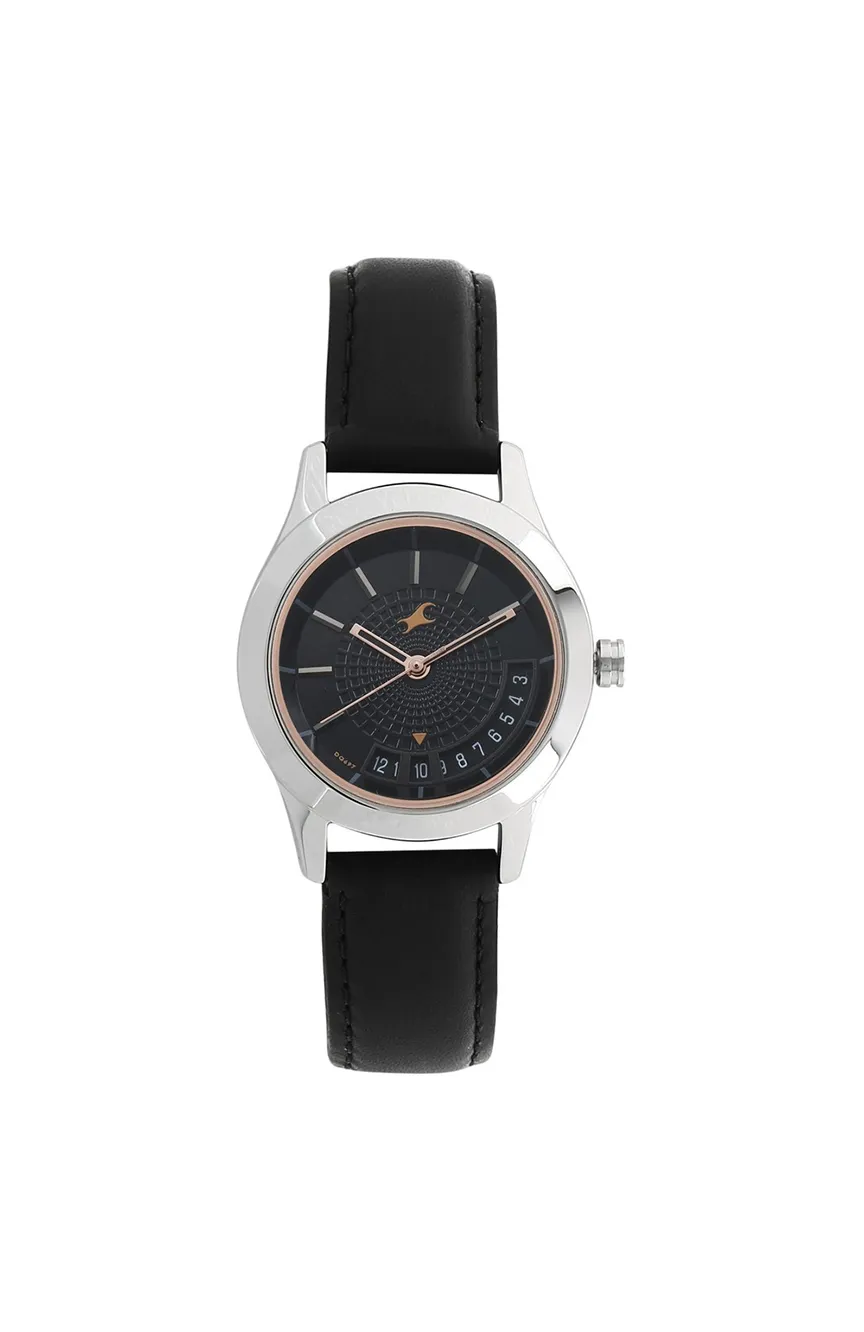 

Titan | Fastrack All Nighters Quartz Analog Black Dial Leather Strap Watch for Girls