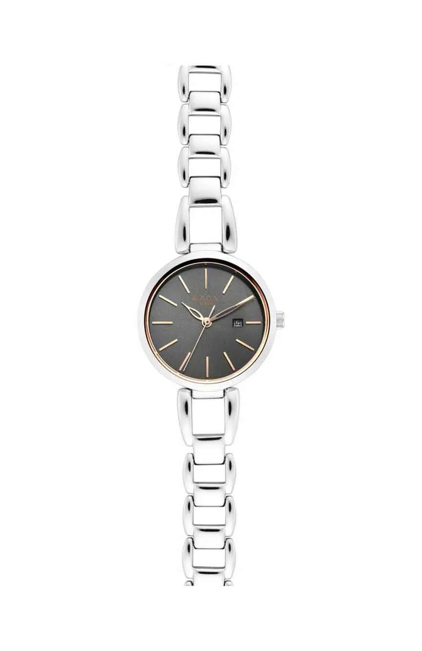 Titan Raga Viva Grey Dial Analog with Date Silver Metal Strap Watch for Women