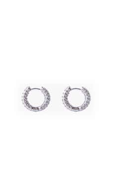 Izabel Display Mini Hoop White Silver