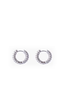 Izabel Display Mini Hoop White Silver