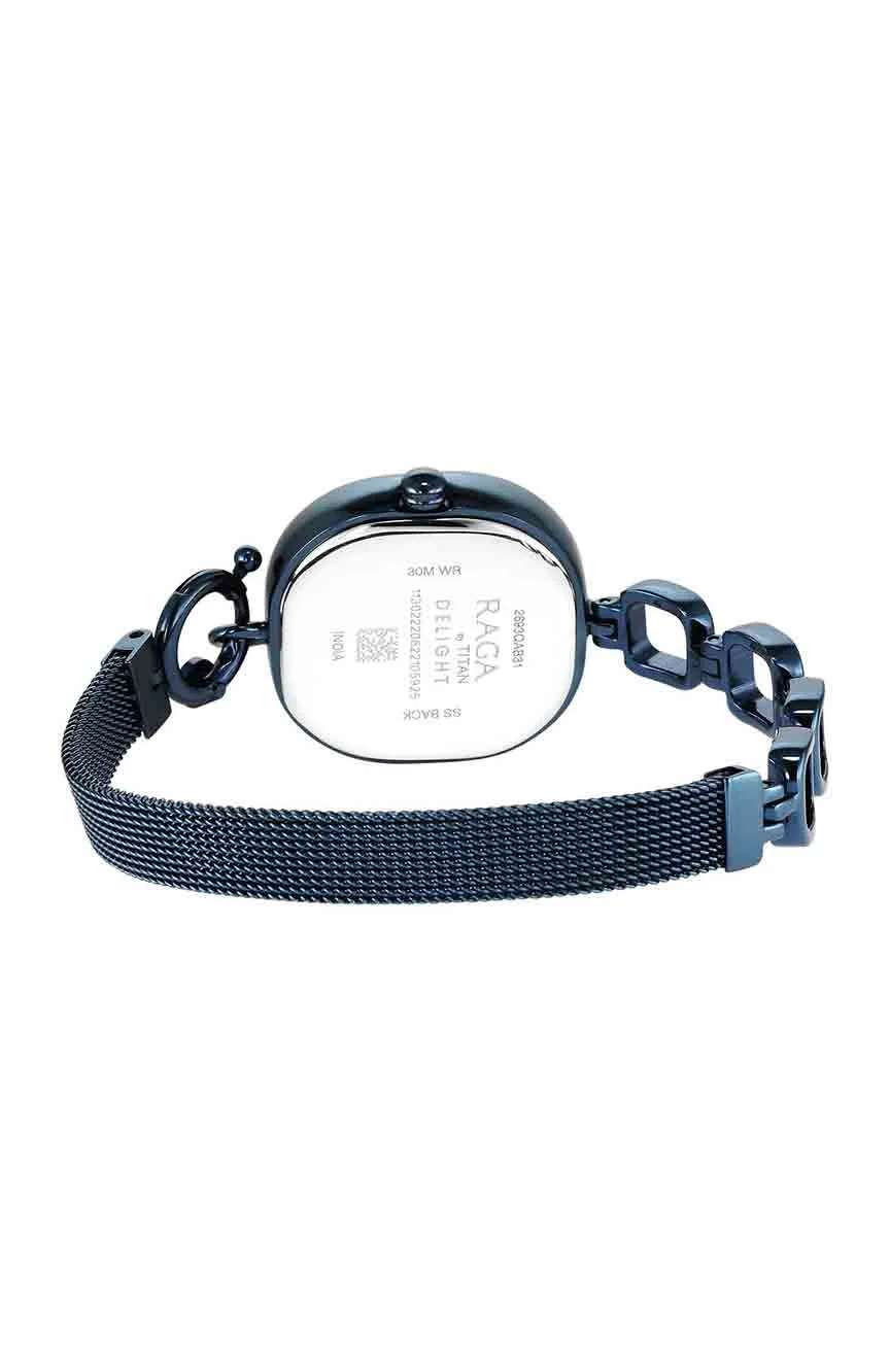 Titan Raga Delight Blue Dial Analog Metal Strap Watch for Women