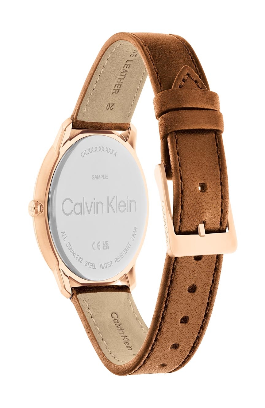 Calvin klein watch store brown leather strap