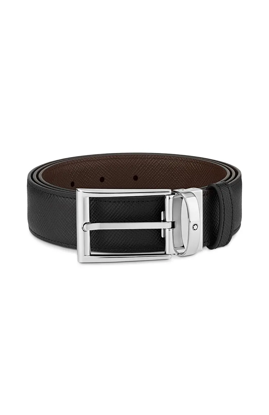 

Montblanc | Black/dark brown reversible cut-to-size business belt