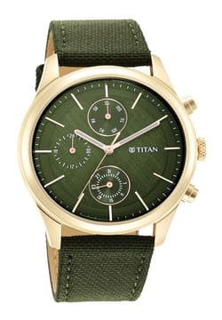 Titan Neo Splash Green Dial Quartz Analog with Date Fabric Strap watch for Men