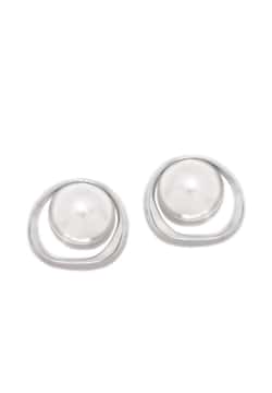 Pertegaz Silver Satellite And Shell Pearl Pressure Earring