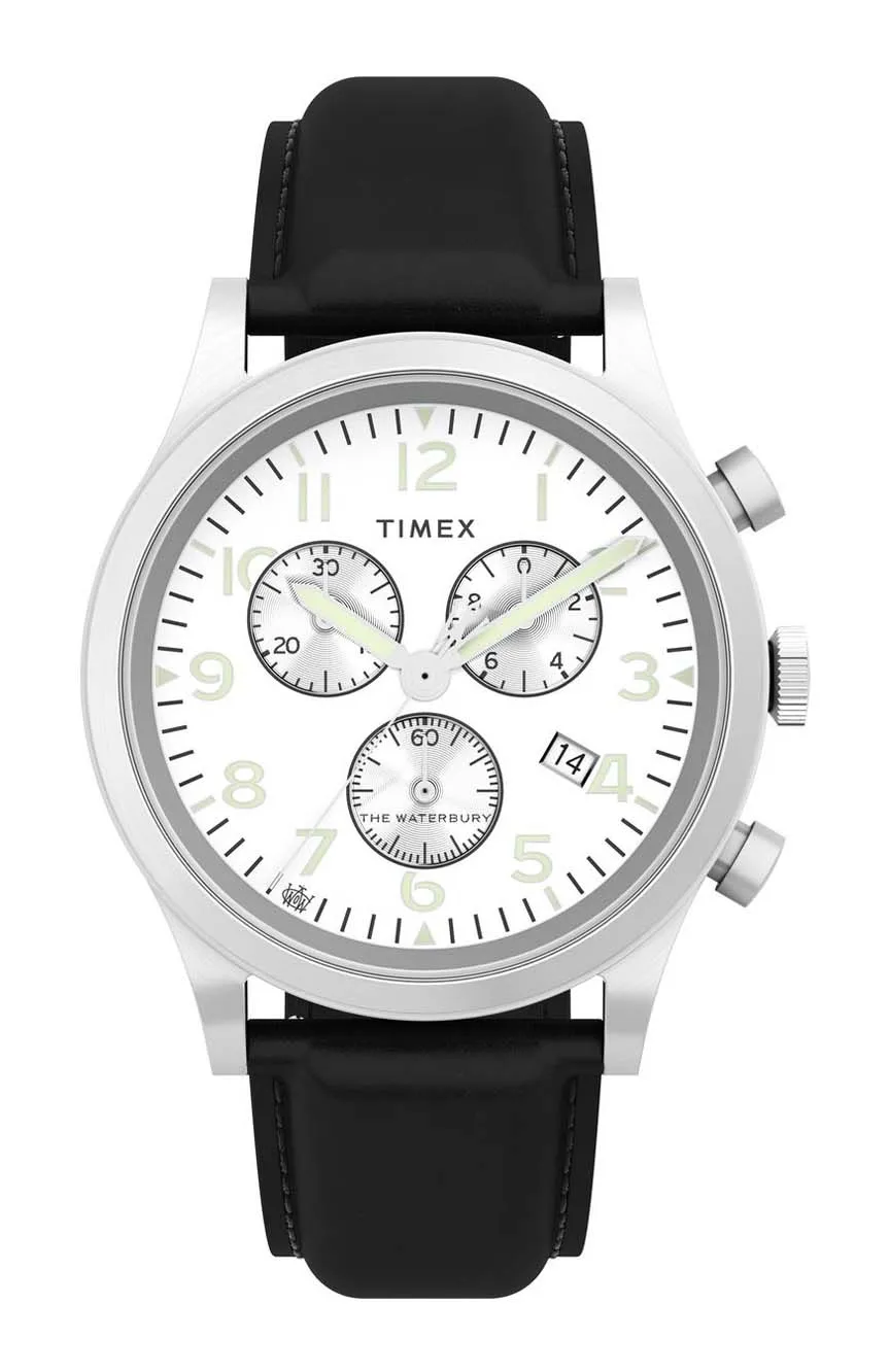 

Timex | Waterbury Traditional Chronograph 42mm Leather Strap Watch