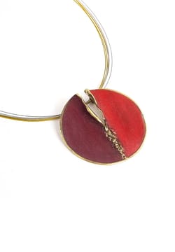 Fili Plaza Shinny diamond red garnet pendant necklace