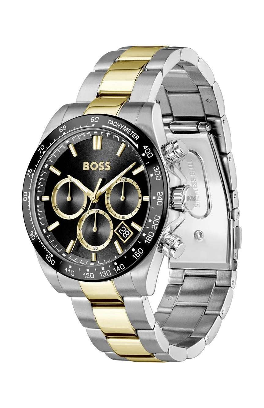 بوص ساعة بوص هيرو 2.0 مستديرة بسوار من الفولاذ المقاوم للصدأ مقاس 44 مم للرجال