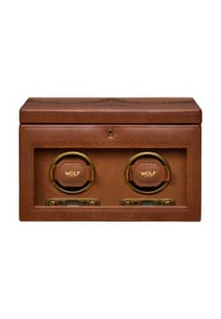 WOLF Brogue Double Watch Winder With Storage