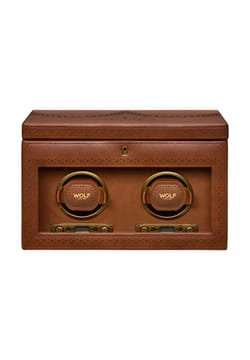 WOLF Brogue Double Watch Winder With Storage