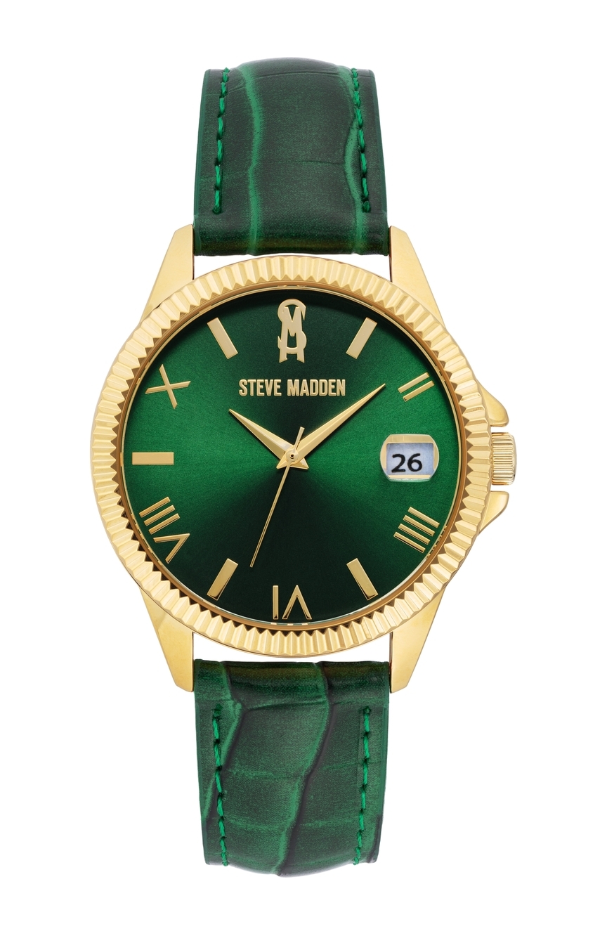 Steve Madden Men Analog Leather Watch