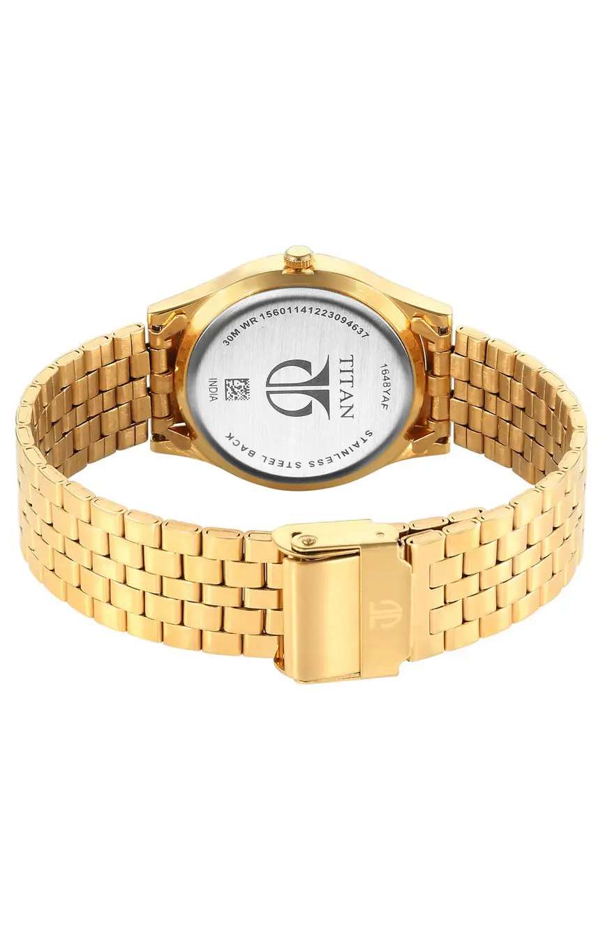 Titan Karishma Zing Quartz Analog Brown Dial Stainless Steel Strap Watch for Men