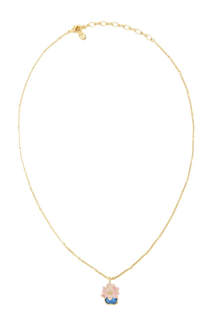 Les Nereides Pink Water Lily Necklace