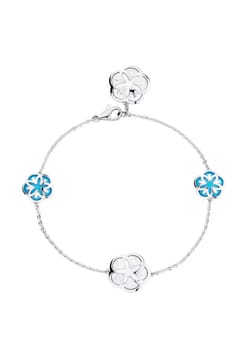 OMEGA Flower Bracelet 18k white gold mother-of-pearl turquoise