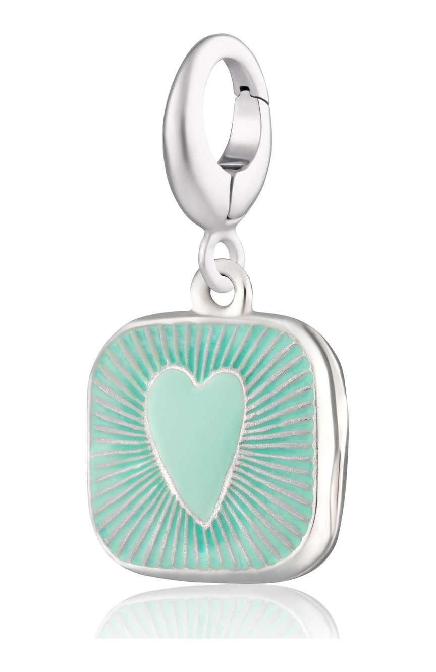 Lily Charmed Silver Turquoise Heart Locket Charm