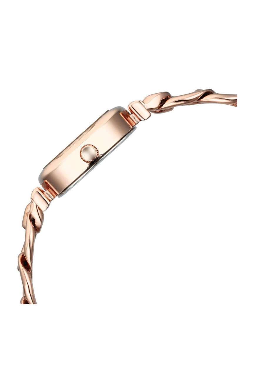 تيتان ساعة تيتان راجا شوستوبر كوارتز بميناء ذهبي وردي وسوار معدني للنساء