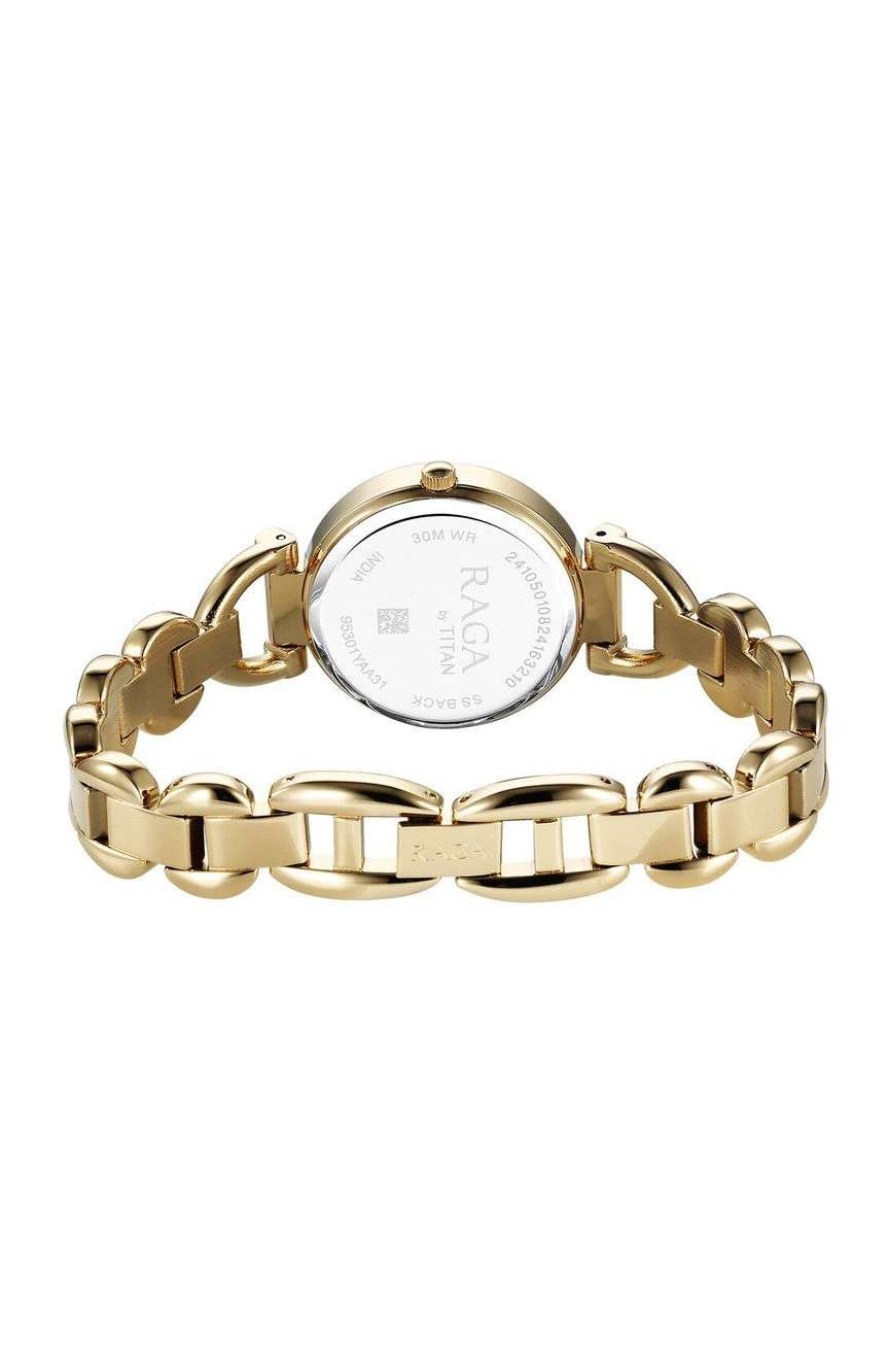 Titan Raga Showstopper Quartz Analog Green Dial Metal Strap Watch For Women