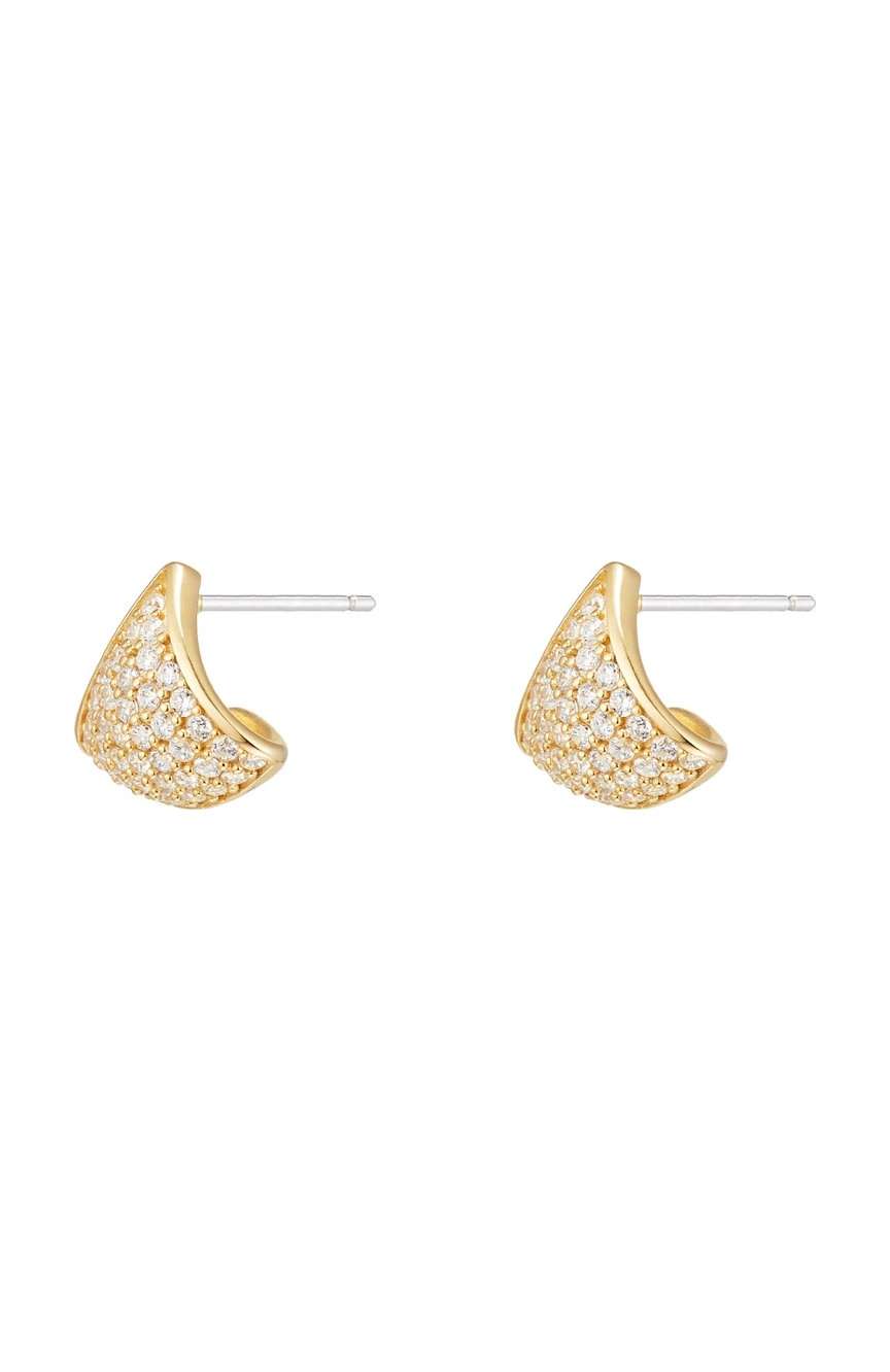 Numbering Pave Chevron Earrings