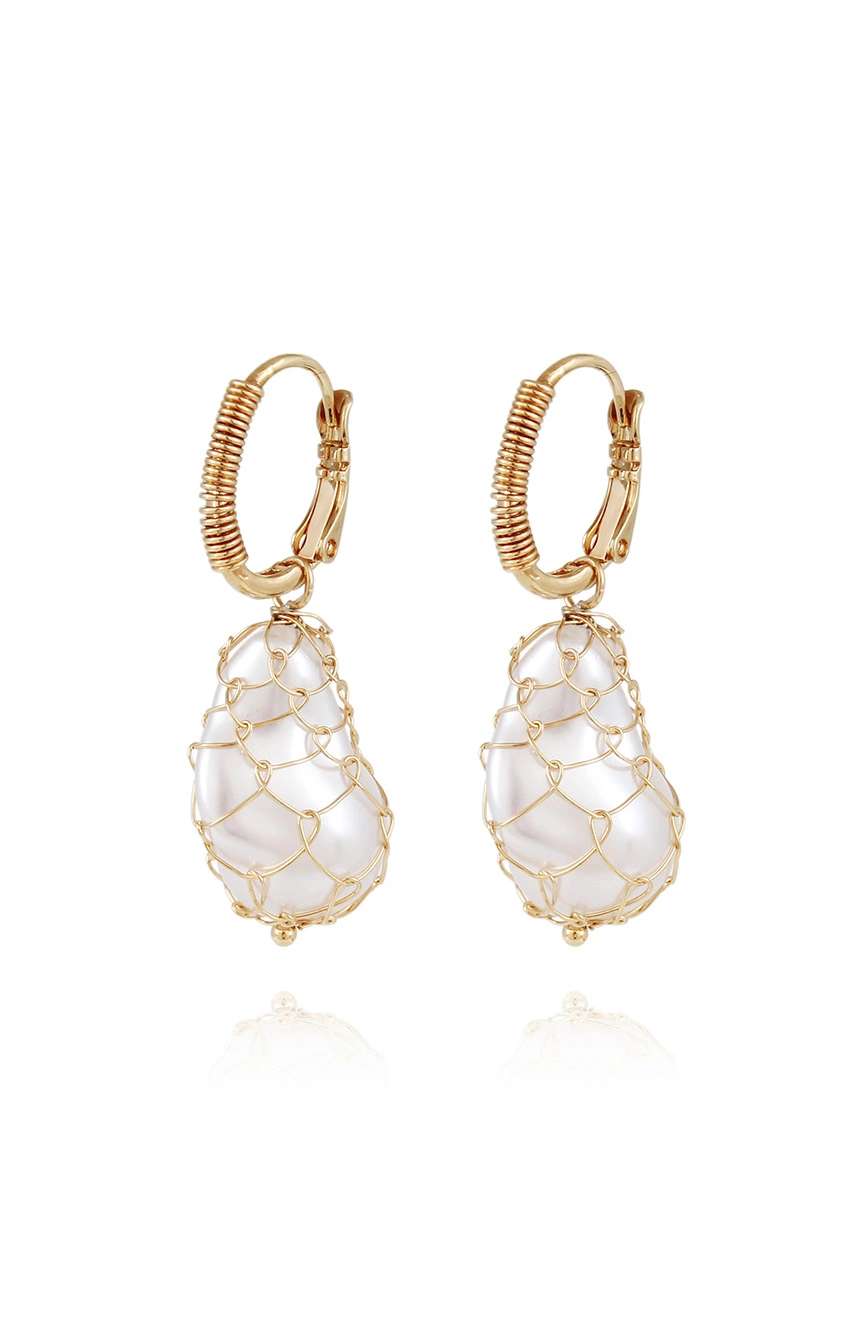 Gas Bijoux Resin pearl wire work Drop Earrings