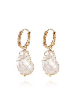 Gas Bijoux Resin pearl wire work Drop Earrings