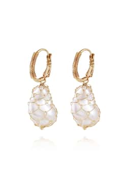 Gas Bijoux Resin pearl wire work Drop Earrings