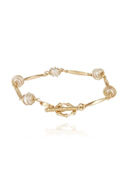 Gas Bijoux Nested Pearl and Chain Bracelet