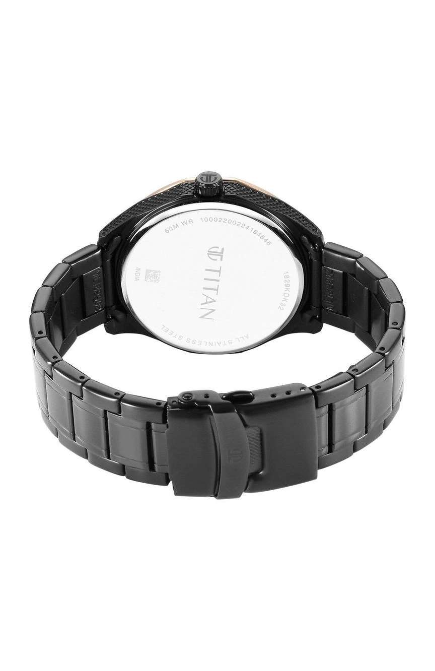 Titan Regalia Opulent Quartz Analog with Date Black Dial Black Stainless Steel Strap Watch for Men