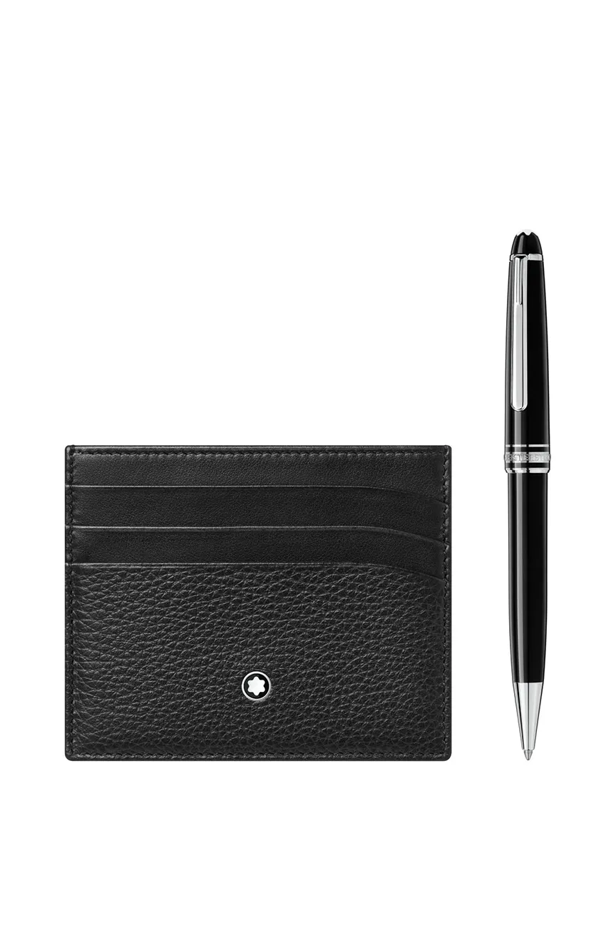 

Montblanc | Set with Meisterstuck Platinum-Coated Classique Ballpoint Pen and Meisterstuck Soft Grain Pocket 6cc