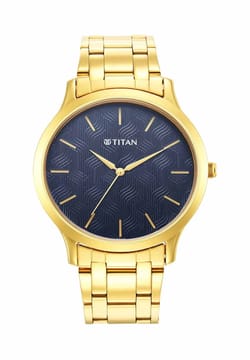 Titan Karishma Radiance Blue Dial Analog Stainless Steel Strap watch for Men