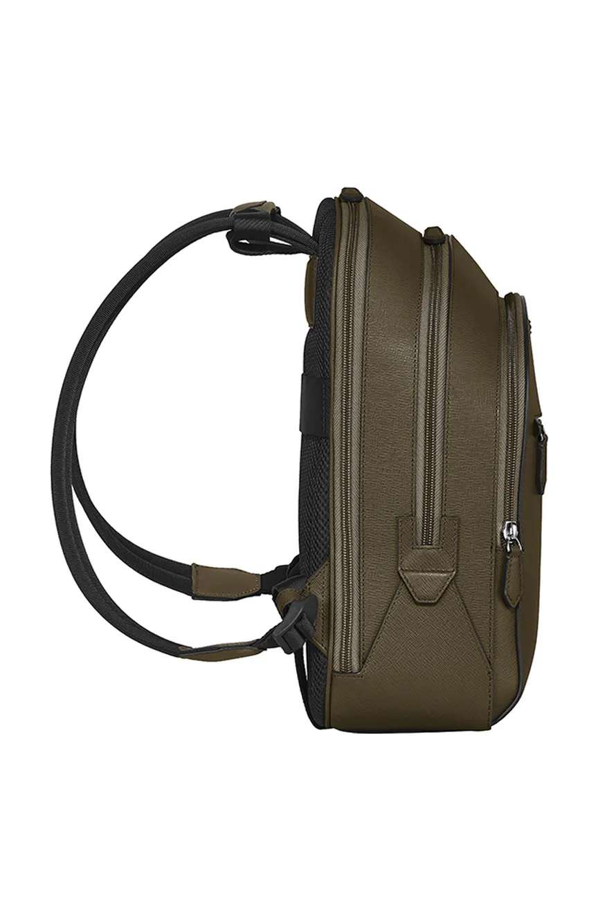 Montblanc Medium Backpack With 3 Compartments In Sartorial Leather