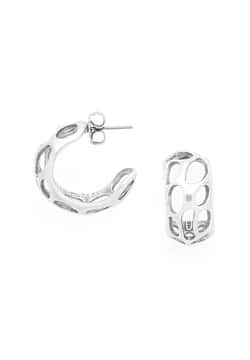 Ori Tao Small silvered creoles earrings Felidae