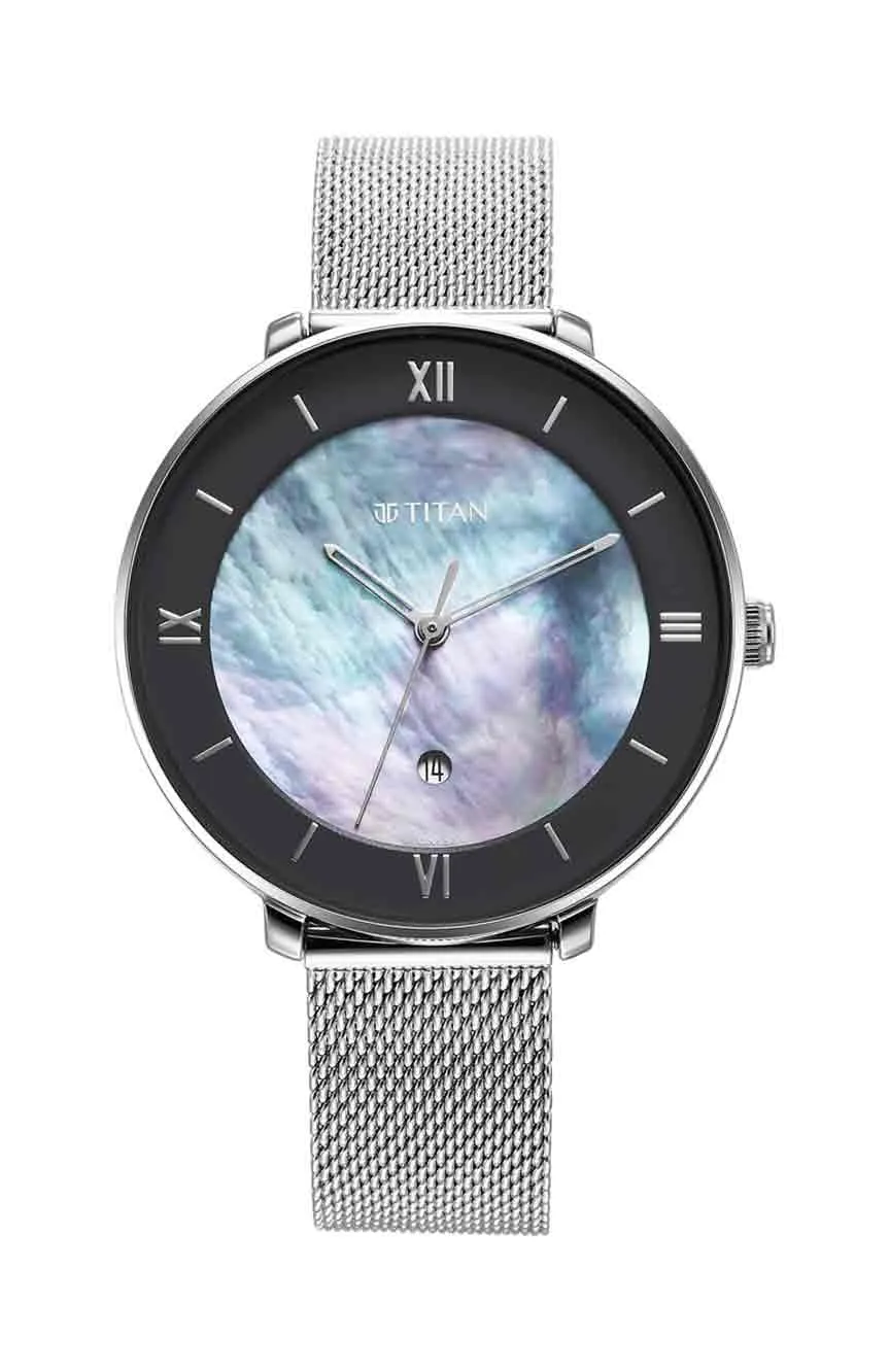 

Titan | Titan Workwear Mother Of Pearl Dial Analog Stainless Steel Strap watch for Women
