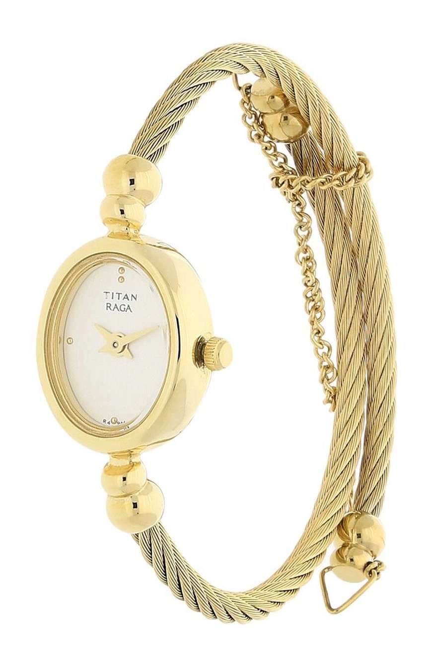 Titan Raga White Dial Analog Stainless Steel Strap watch for Women
