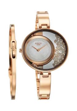 Titan Raga Power Pearls Quartz Analog White Dial with loose pearls Metal Strap Watch for Women