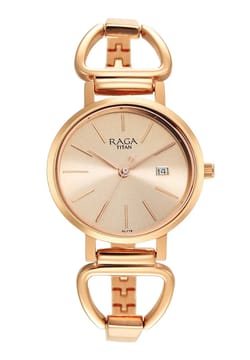 Titan Rose Gold Dial Quartz Analog with Date Watch for Women