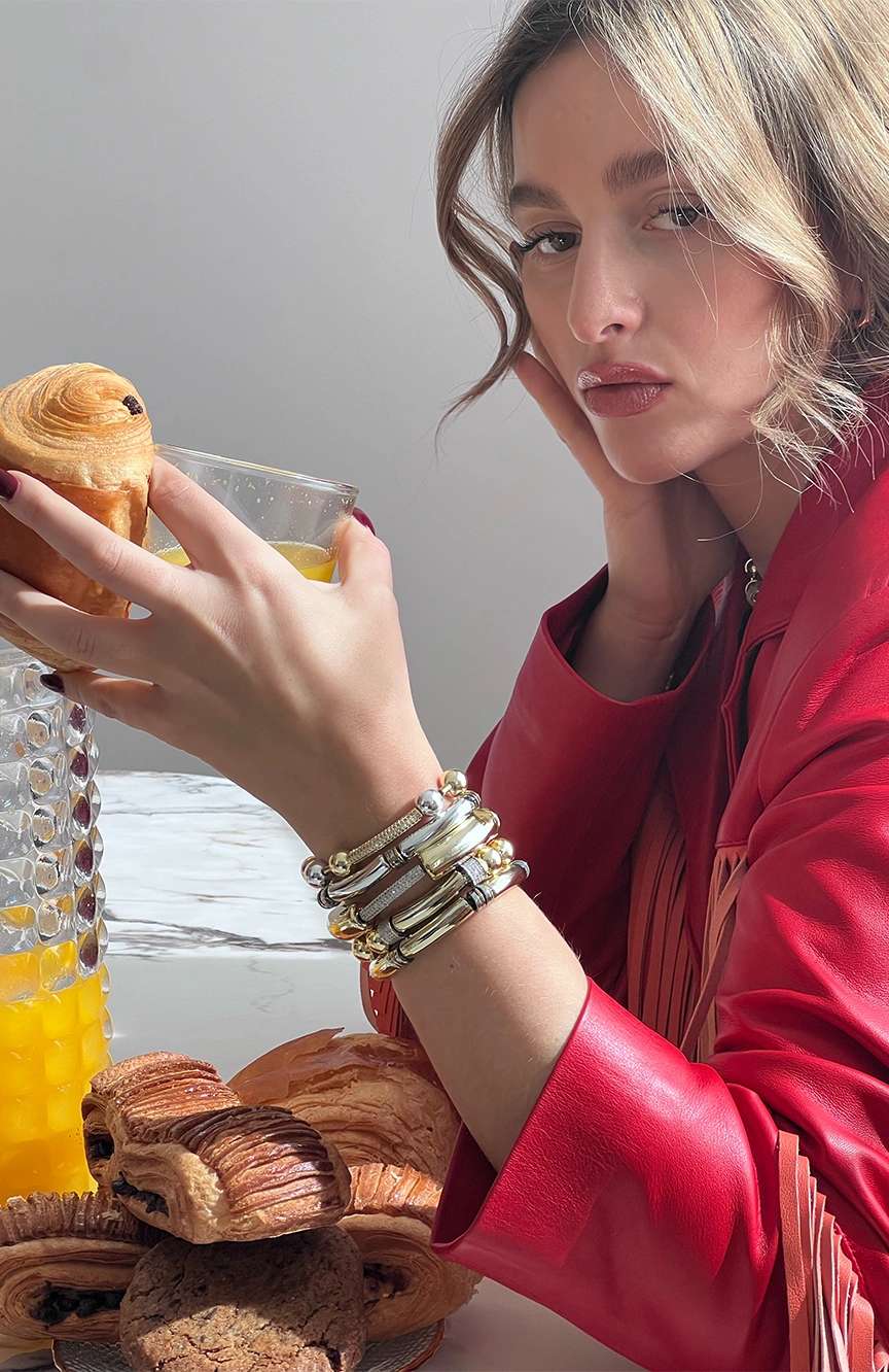 Colette Market Multi balls gold bracelet with silver bar