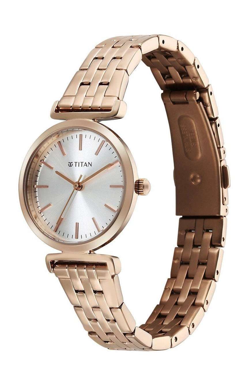 Titan Workmode Quartz Analog Silver Dial Stainless Steel Strap Watch For Women