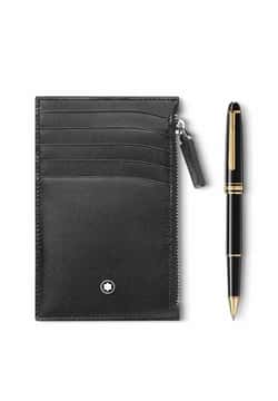 Montblanc Set with Meisterstuck platinum-coated classique rollerball and Meisterstuck pocket 5CC with zip