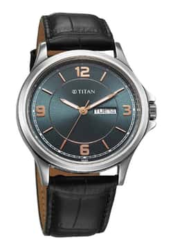 Titan Neo Arabic Green Round Dial Leather Strap Watch For Men