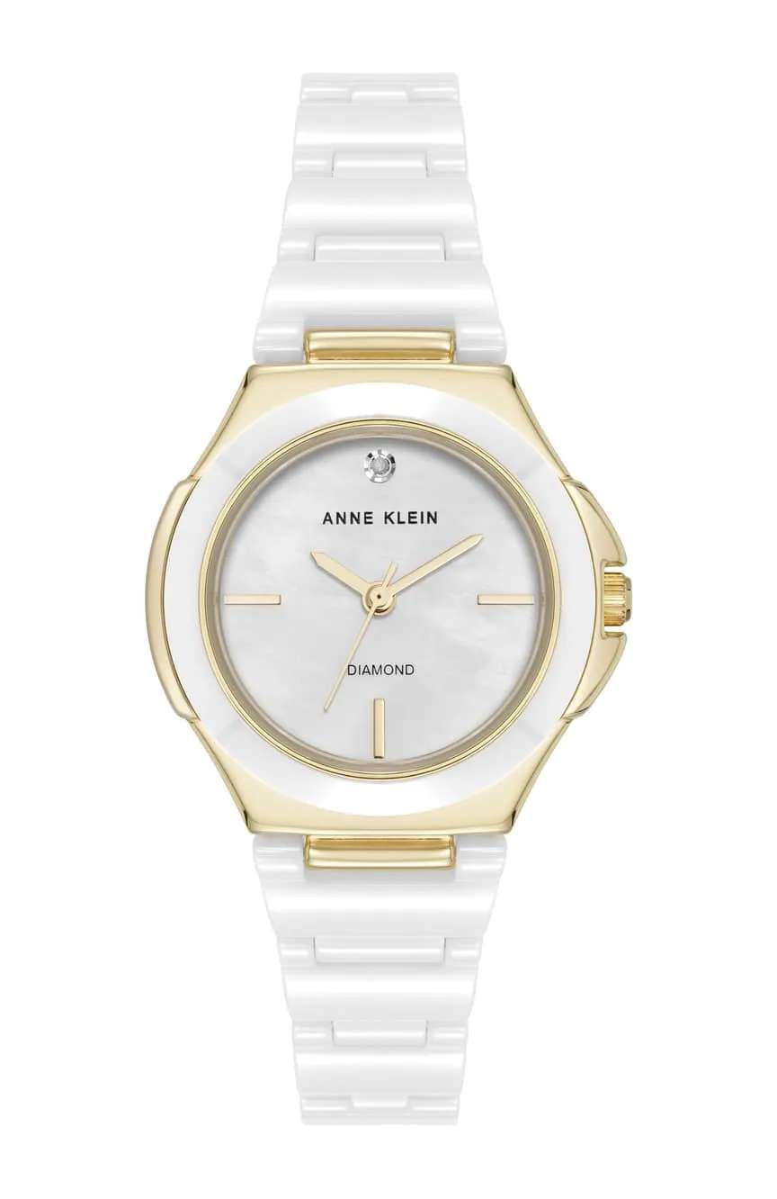 آن كلاين ساعة انالوج بسوار سيراميكي للنساء