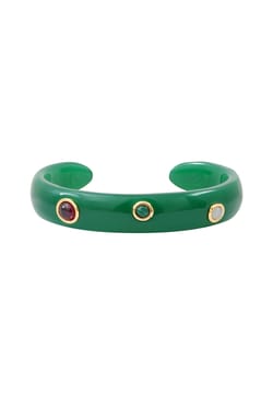Satellite Masseria Small Gemstone Bangle - Green