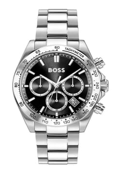 Boss ساعة بوص هيرو 2.0 مستديرة بسوار من الفولاذ المقاوم للصدأ مقاس 44 مم للرجال