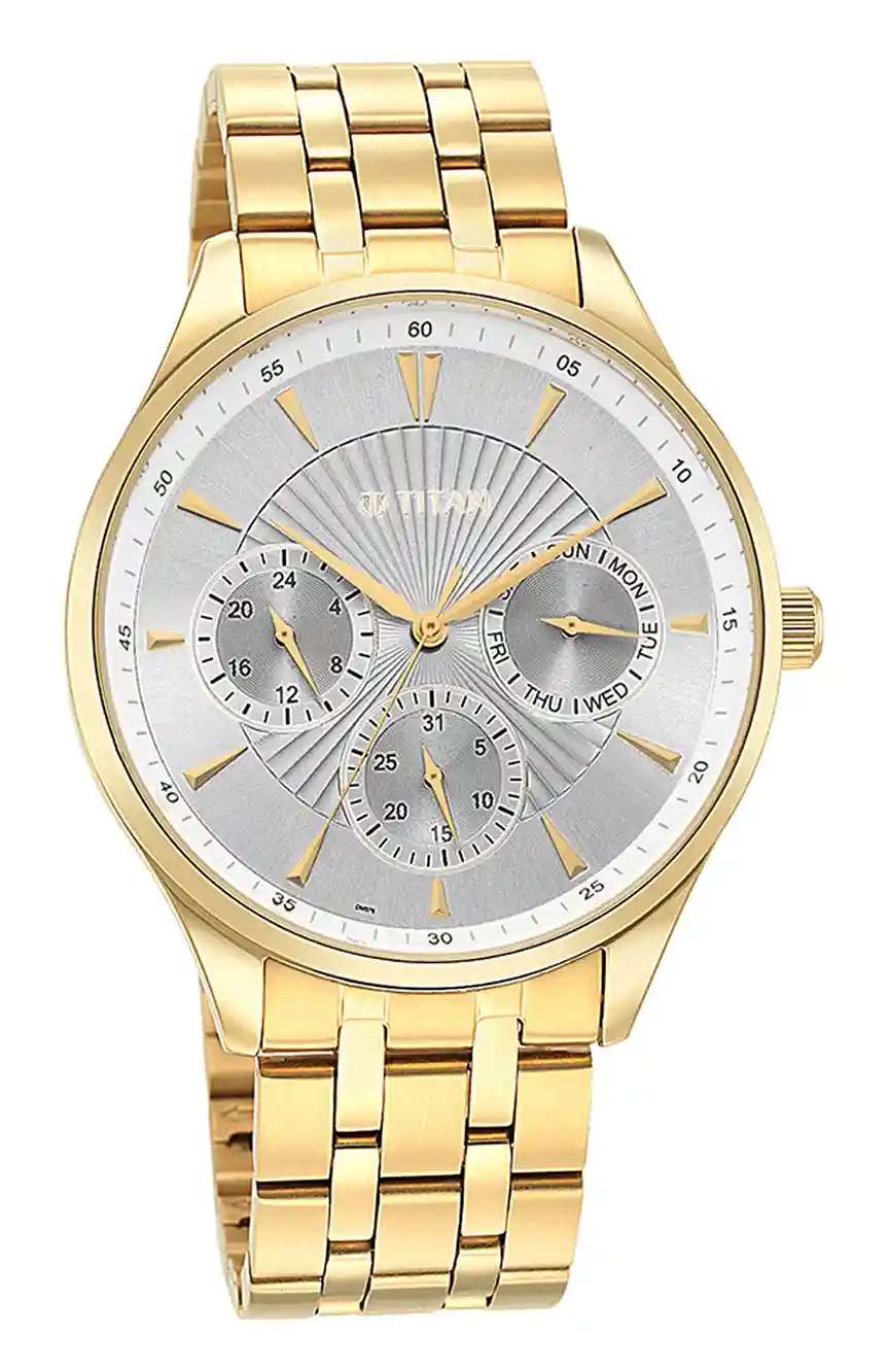 Titan Opulent Silver Dial Multifunction Watch for Men