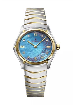 Ebel ساعة يد نسائية رياضية كلاسيكية بتقنية الكوارتز مصنوعة من الستانلس ستيل